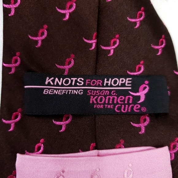 Susan G Komen  knots for hope 100% silk x 4 - Picture 4 of 10